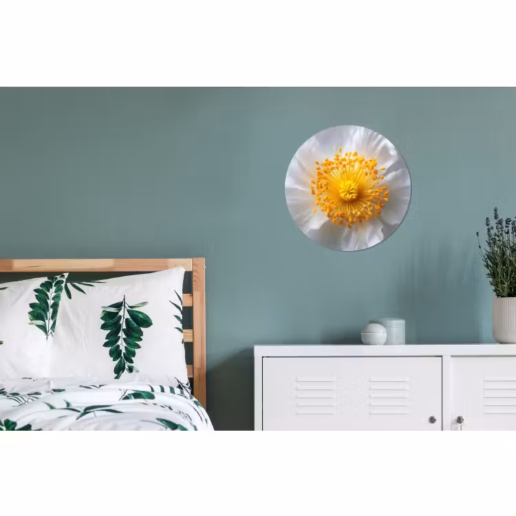 Wandcirkel - Aluminium - Wit - Bloem - Elegant — 4