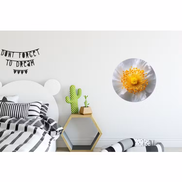 Wandcirkel - Aluminium - Wit - Bloem - Elegant — 5