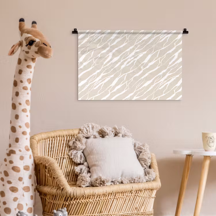 Wandkleed - Beige - Wit - Patroon - Structuur — 5