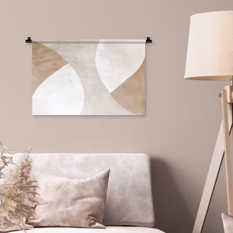 Wandkleed - Bruin - Japandi - Abstract — 2