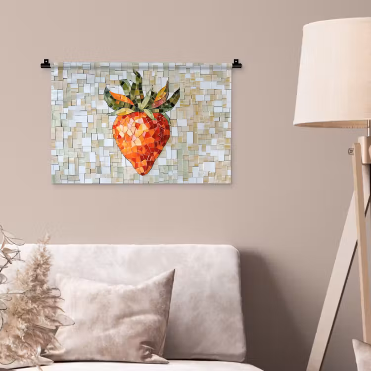 Wandkleed - Aardbei - Rood - Mozaïek - Fruit — 2