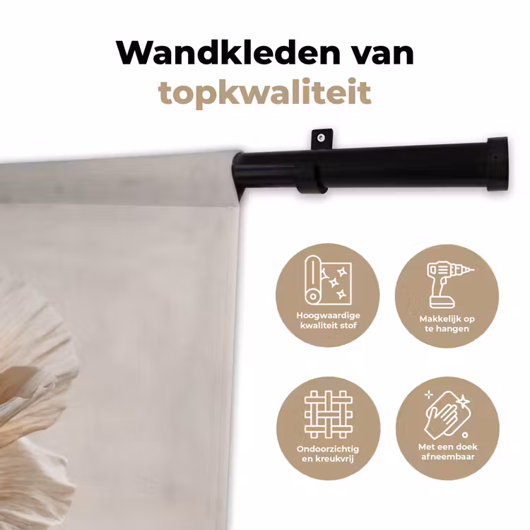 Wandkleed - Bloem - Beige - Crème — 3