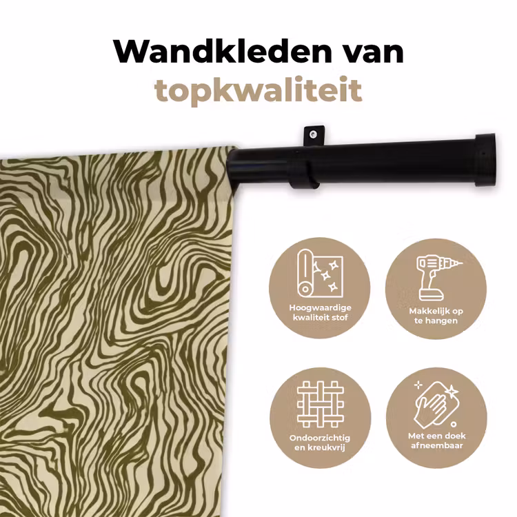 Wandkleed - Abstract - Marmer - Groen — 3