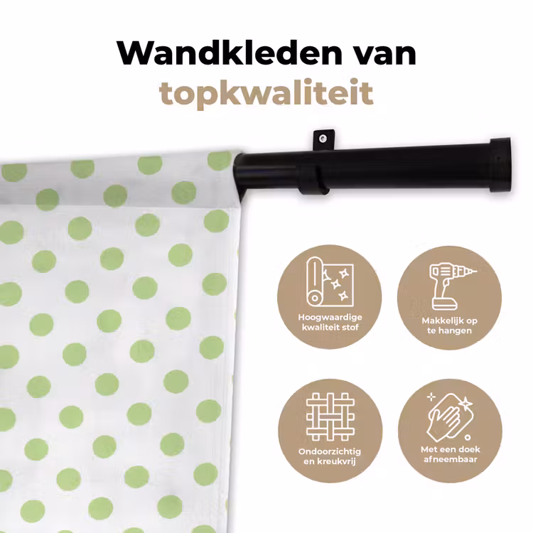 Wandkleed - Dots - Klassiek - Groen — 3