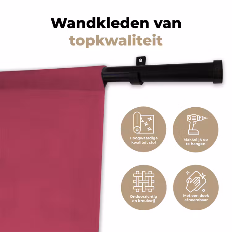 Wandkleed - Deep - Berry - Rood — 3
