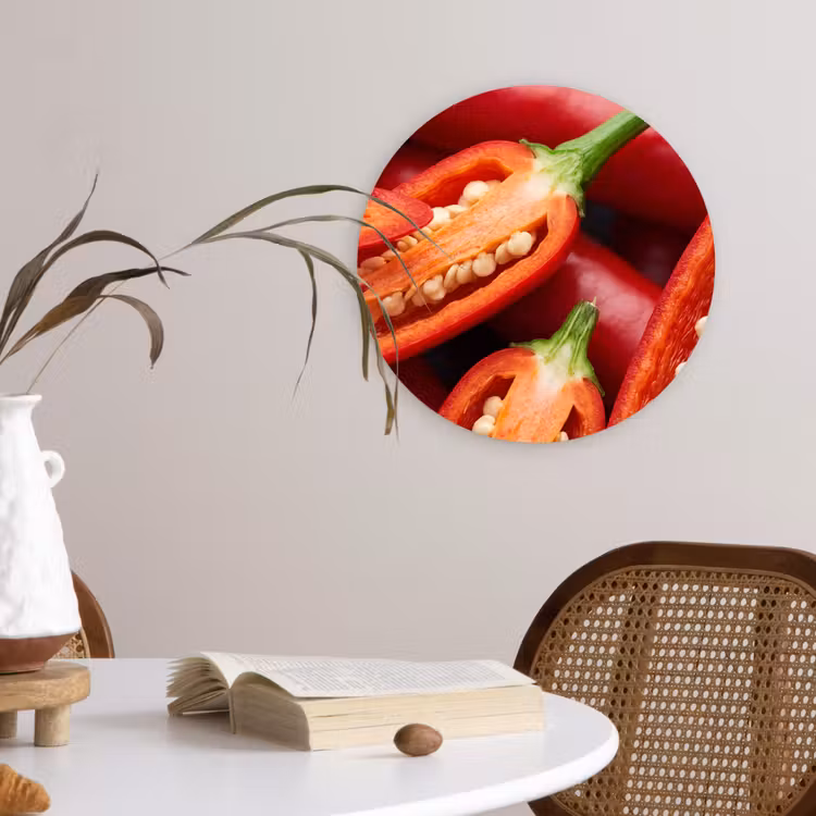Wandcirkel - Glas - Chilipeper - Open - Rood — 4