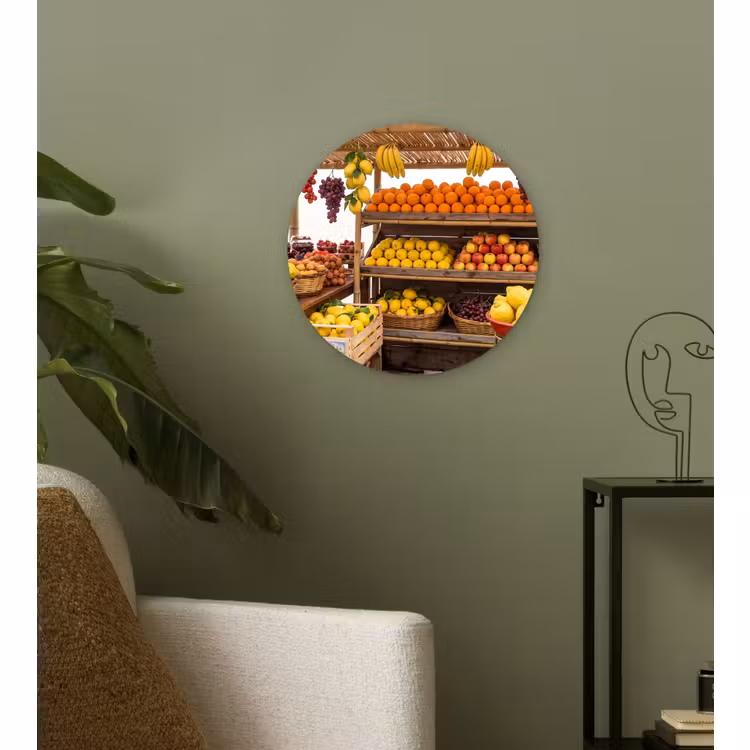 Wandcirkel - Glas - Marktkraam - Fruit - Vers — 3