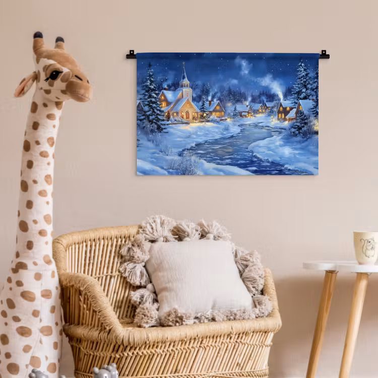 Wandkleed - Winteravond - Kerstdorp - Donker — 5