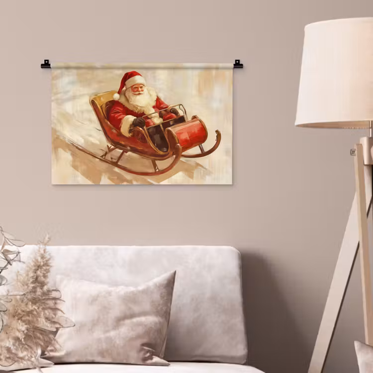 Wandkleed - Kerst - Slee - Kerstman — 2