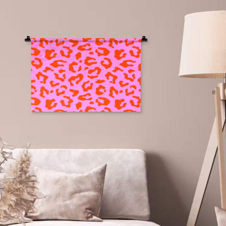Wandkleed - Panter - Rood - Roze — 2