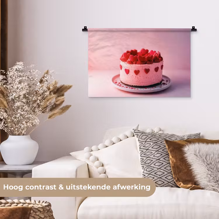 Wandkleed - Taart - Hart - Roze — 4