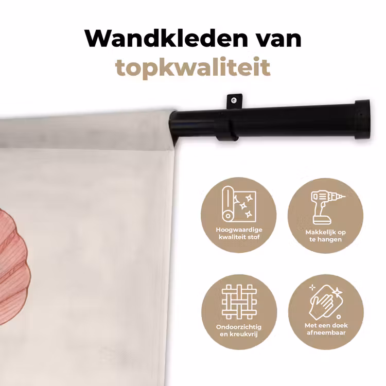 Wandkleed - Schelp - Roze - Ribbels — 3