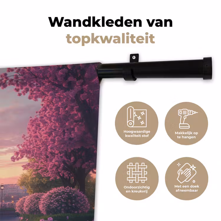 Wandkleed - Eiffeltoren - Parijs - Roze — 3