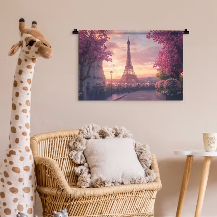 Wandkleed - Eiffeltoren - Parijs - Roze — 5