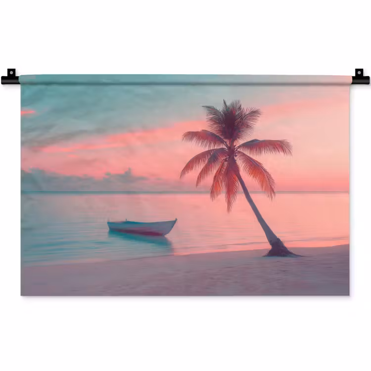 Wandkleed - Zee - Boot - Zonsondergang — 1