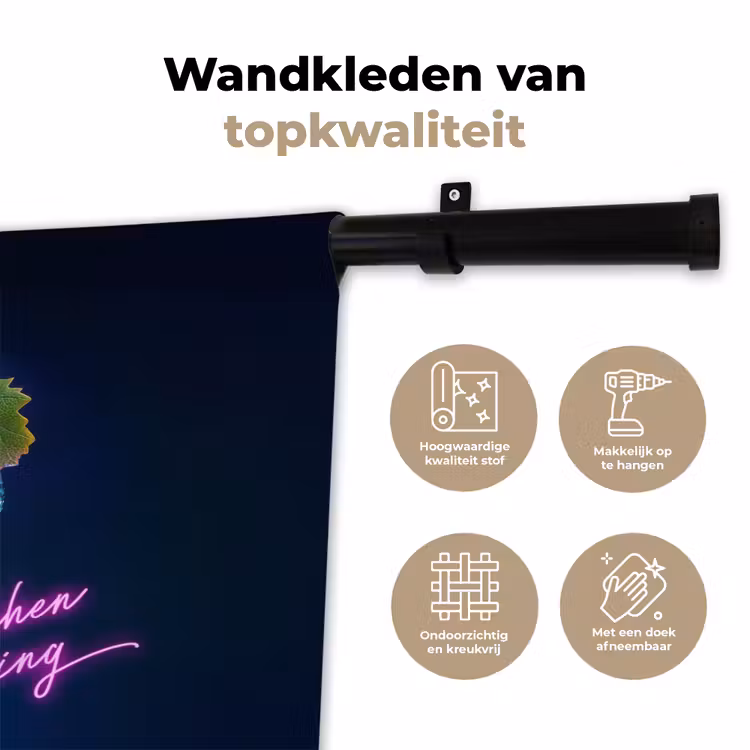 Wandkleed - Quote - Neon - Disco - Druiven — 3