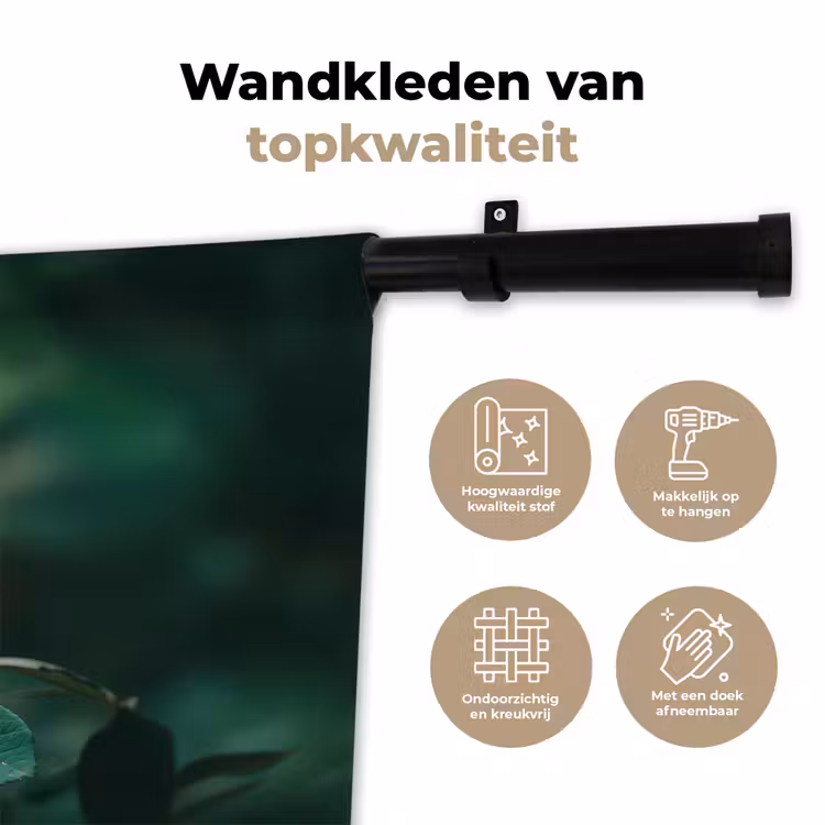 Wandkleed - Roos - Bladeren - Dieprood — 3