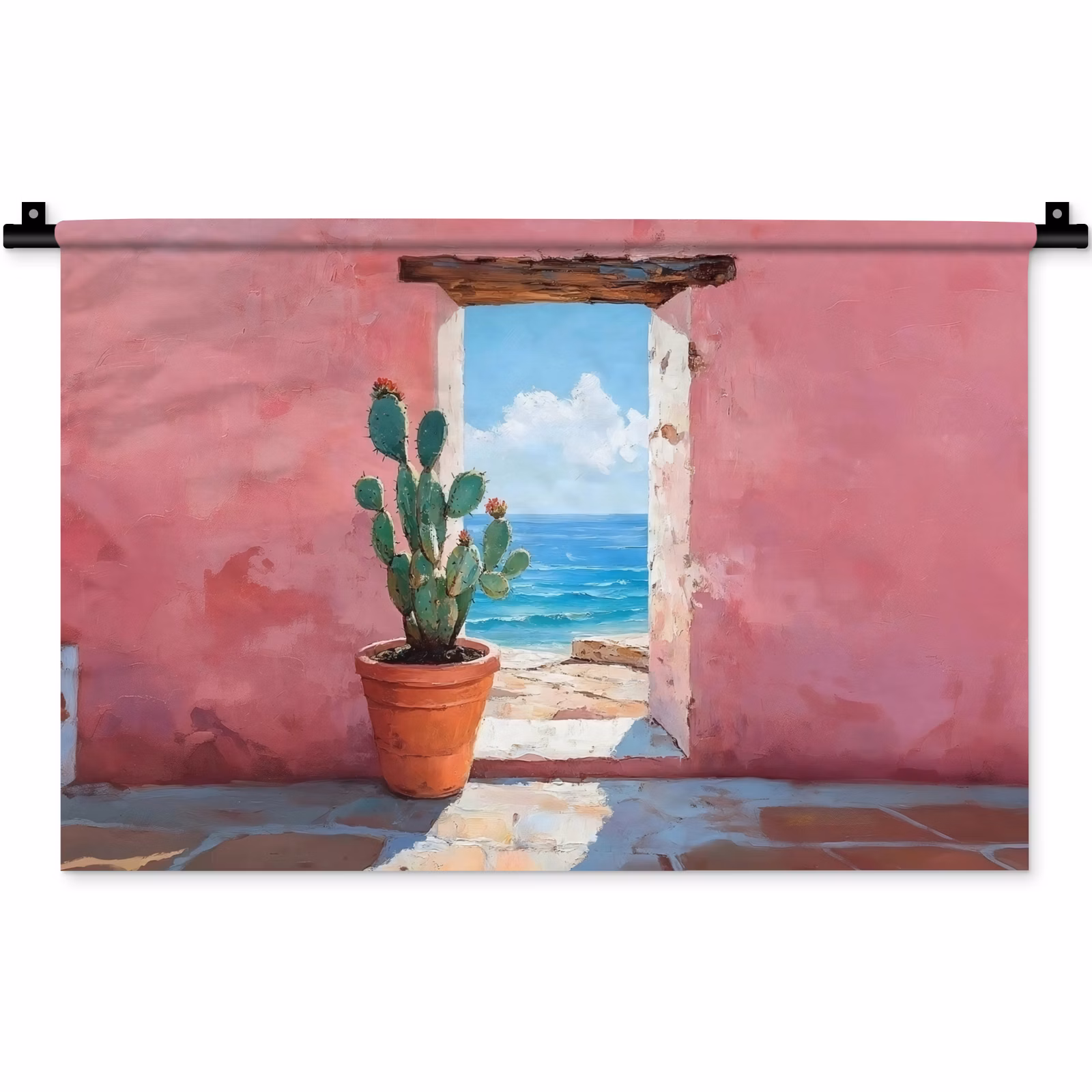 Wandkleed - Zee - Roze - Cactus — 1