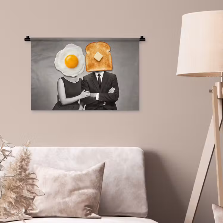 Wandkleed - Ontbijt - Koppel - Ei - Brood — 2