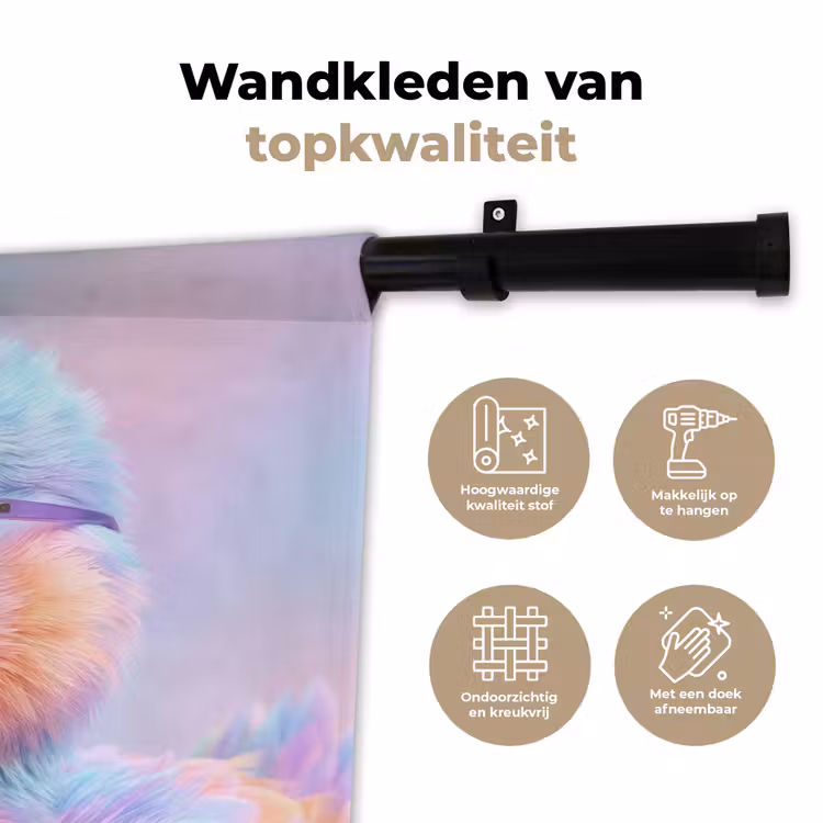 Wandkleed - Eend - bril - Pastel — 3