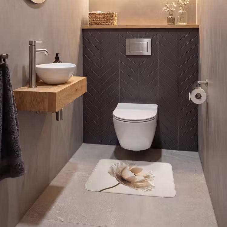 WC Mat - Bloem - Beige - Crème — 2