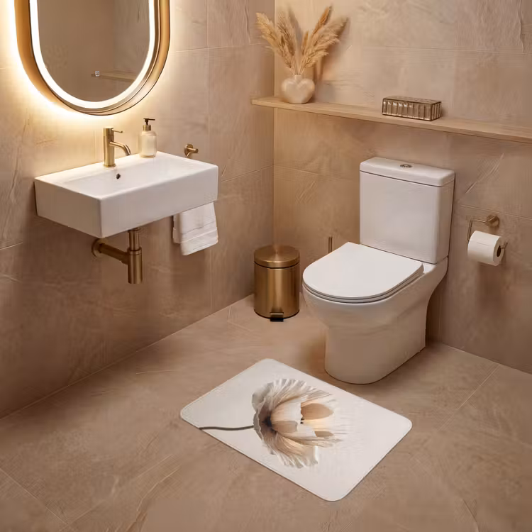 WC Mat - Bloem - Beige - Crème — 4