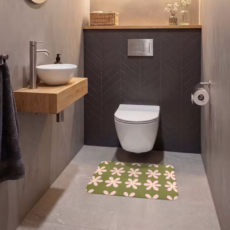 WC Mat - Bloem - Modern - Groen — 2