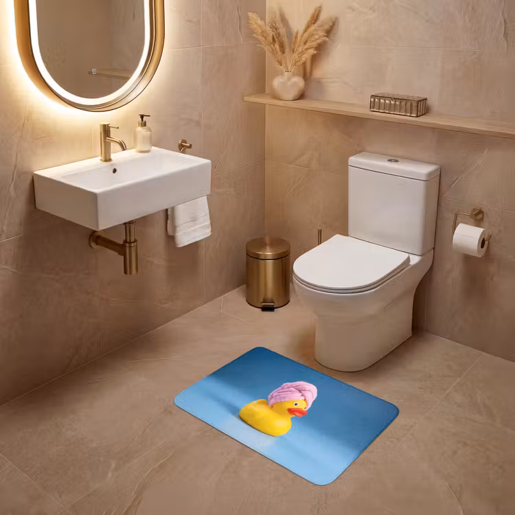 WC Mat - Badeend - Handdoek - Blauw — 4