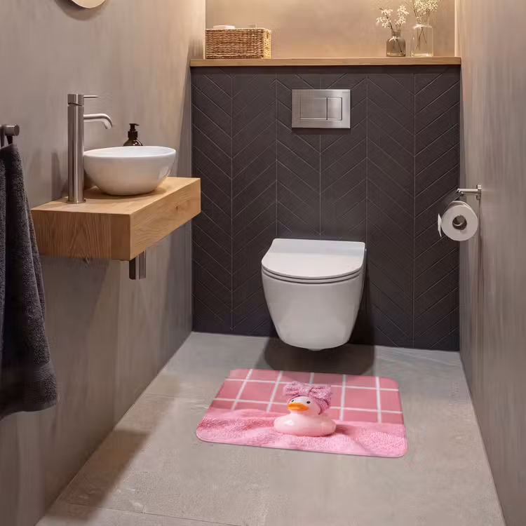 WC Mat - Badeend -Strik - Roze — 2
