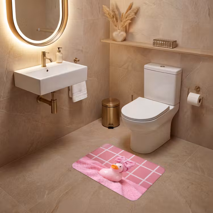 WC Mat - Badeend -Strik - Roze — 4