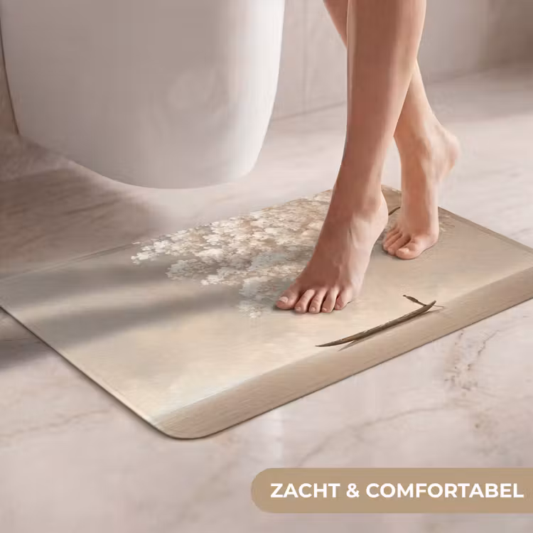 WC Mat - Bloesems - Wit - Boot - Minimalistisch — 7