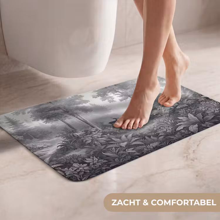 WC Mat - Bos - Hert - Zwart - Wit — 7