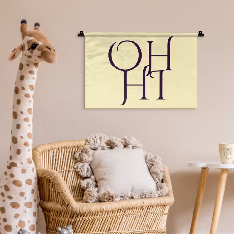 Wandkleed - Oh hi - Geel - Monogram — 5