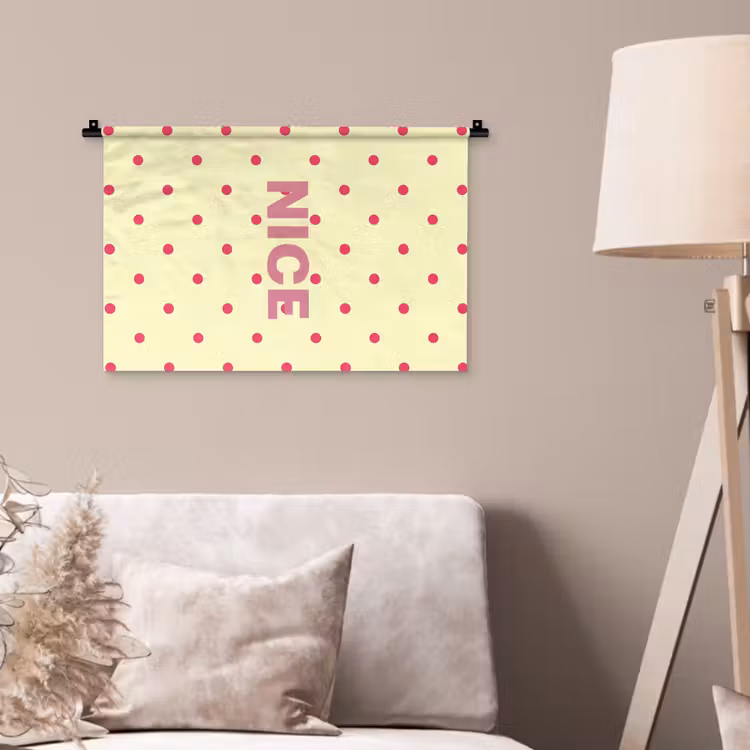 Wandkleed - Nice - Stippen - Roze - Geel — 2