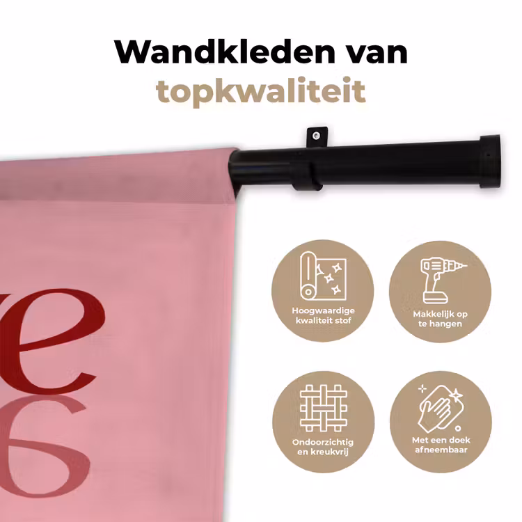 Wandkleed - Love - Roze - Spiegeling — 3