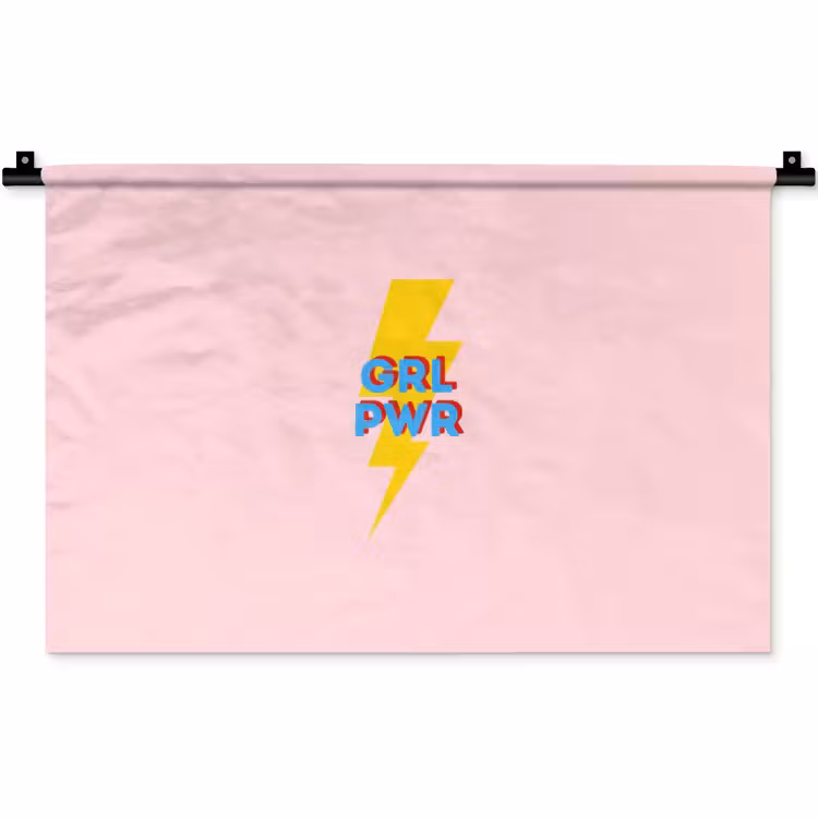 Wandkleed - Grl pwr - Bliksem - Roze — 1