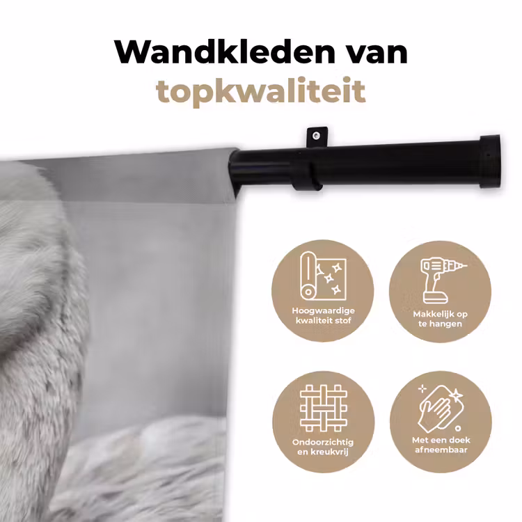 Wandkleed - Vrouw - Zwaan - Wit — 3