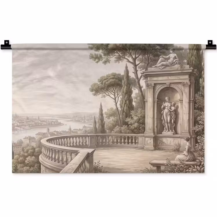 Wandkleed - Terras - Stad - Uitzicht - Rivier — 1