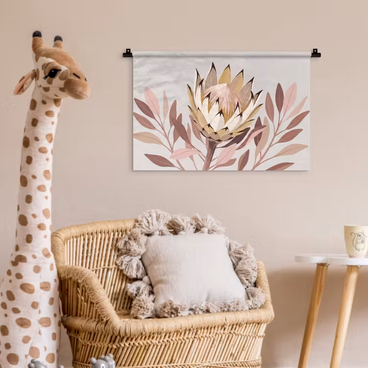 Wandkleed - Protea - Bloem - Botanisch - Beige — 5