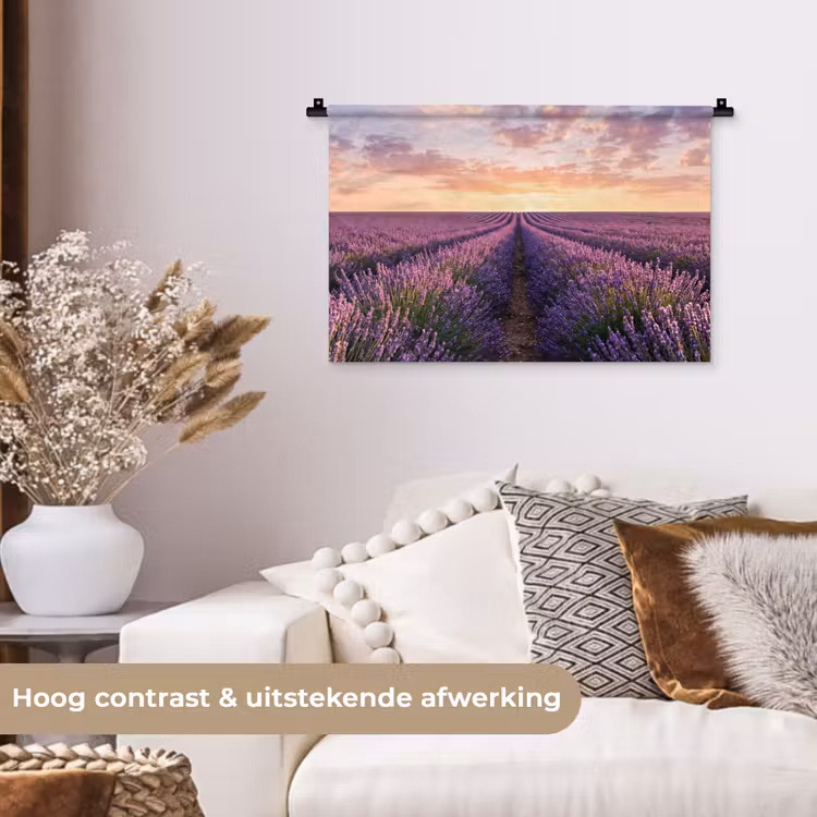Wandkleed - Landschap - Lavendelveld - Paars — 4