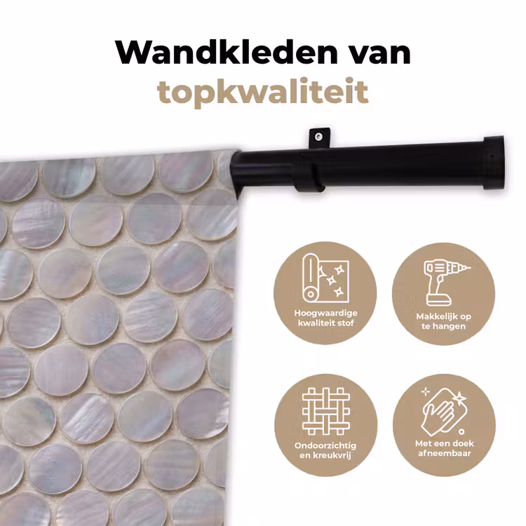 Wandkleed - Patroon - Cirkels - Abstract - Modern - Wit — 3