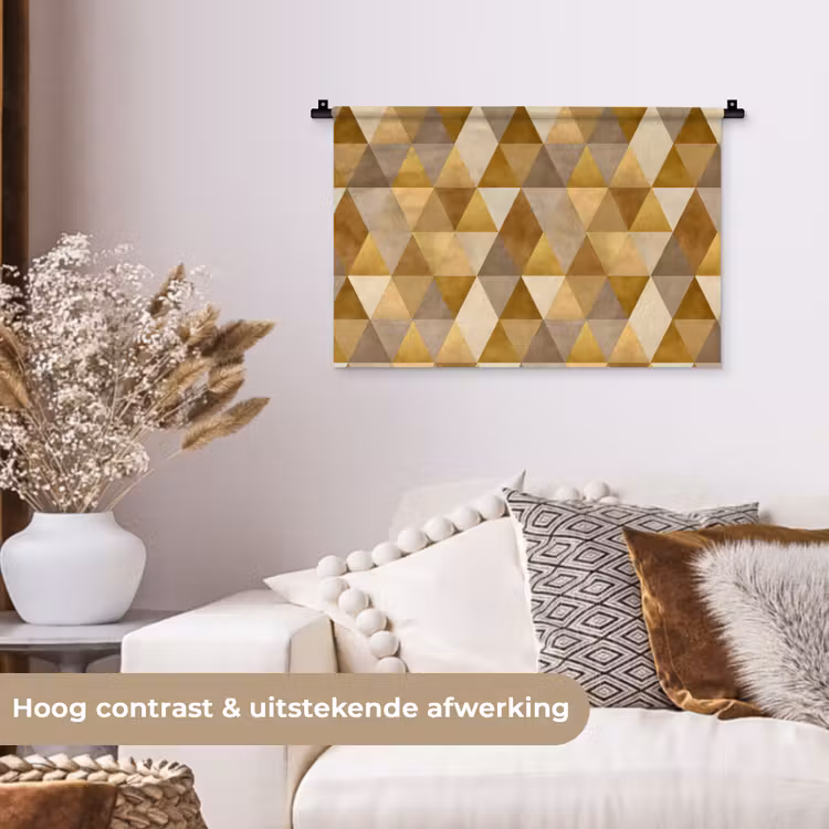 Wandkleed - Geometrisch - Driehoek - Goud — 4