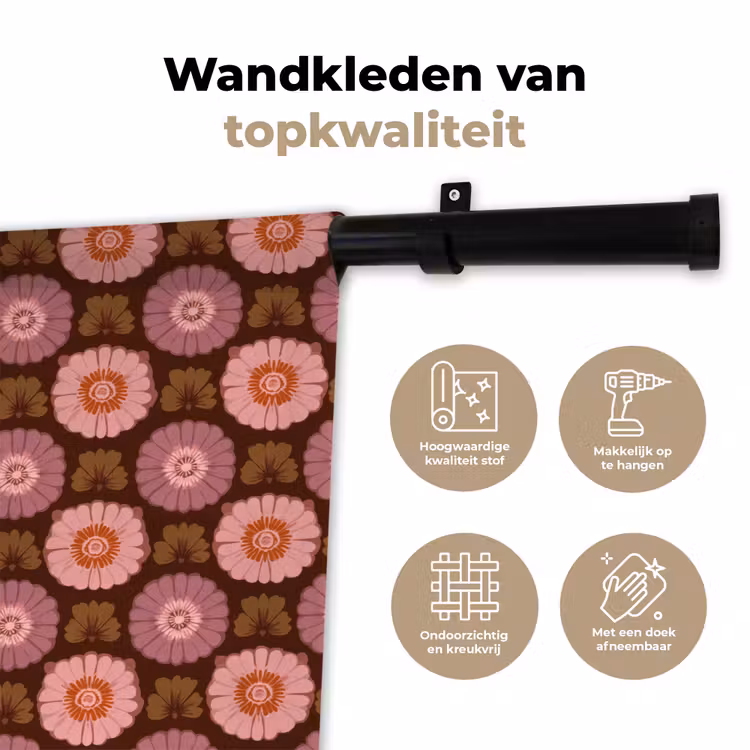 Wandkleed - Retro - Madelief - Roze — 3