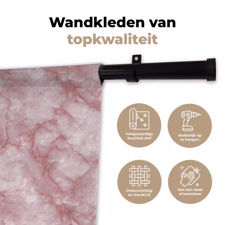 Wandkleed - Roze - Kwartsmarmer - Aders — 3