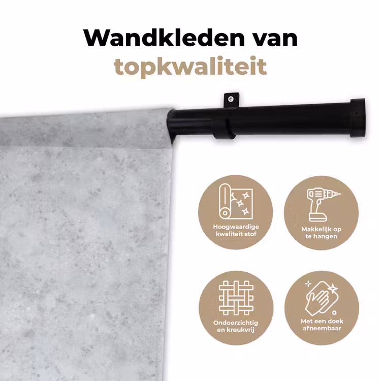Wandkleed - Grijs - Terrazzo-effect - Beton — 3