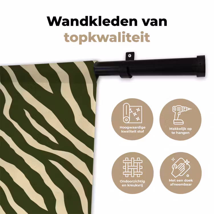 Wandkleed - Zebra - Patroon - Groen — 3