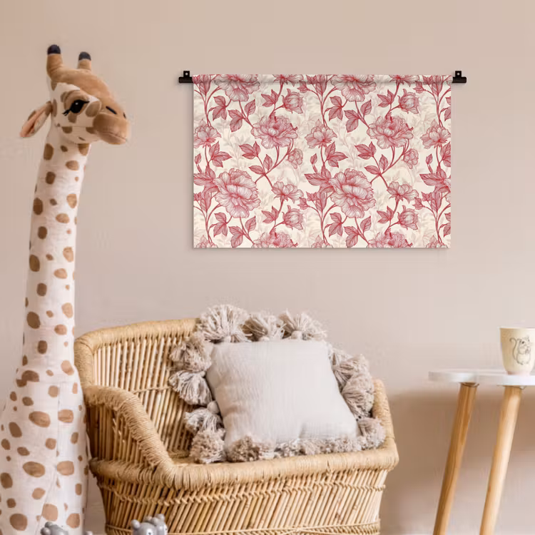 Wandkleed - Pioenrozen - Modern - Rood — 5