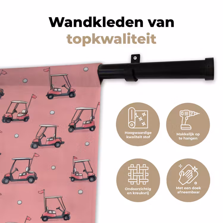Wandkleed - Golfkar - Retro - Roze — 3