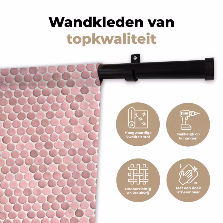 Wandkleed - Penny - Mozaïek - Lichtroze — 3