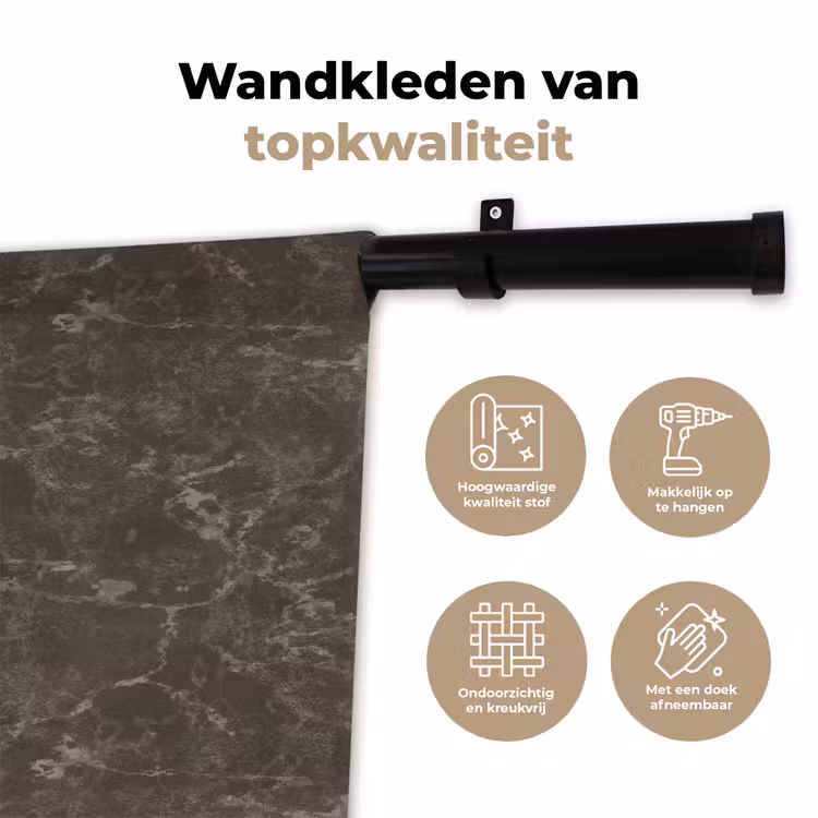 Wandkleed - Marmer - Aders - Bruin — 3